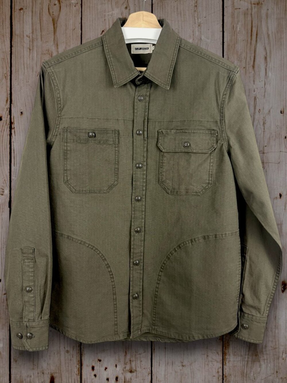 Taylor Stitch Field Overshirt Small Mushroom Organic Cotton NWOT